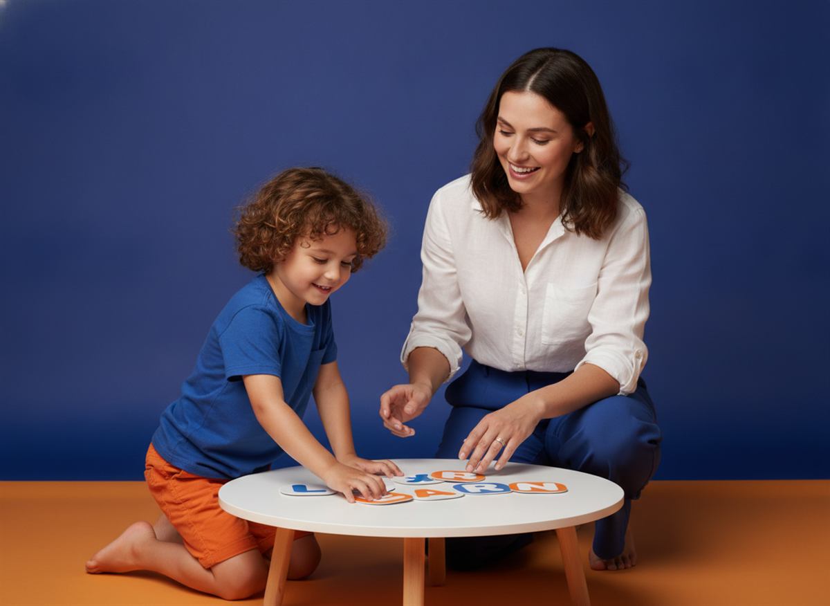 Aprendizaje con letras y juego en casa